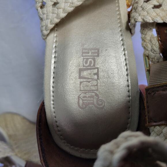 Brash Neutral Beige Ivory Crochet Straps Wedge Espadrille Sandals sz 9 - Picture 6 of 8